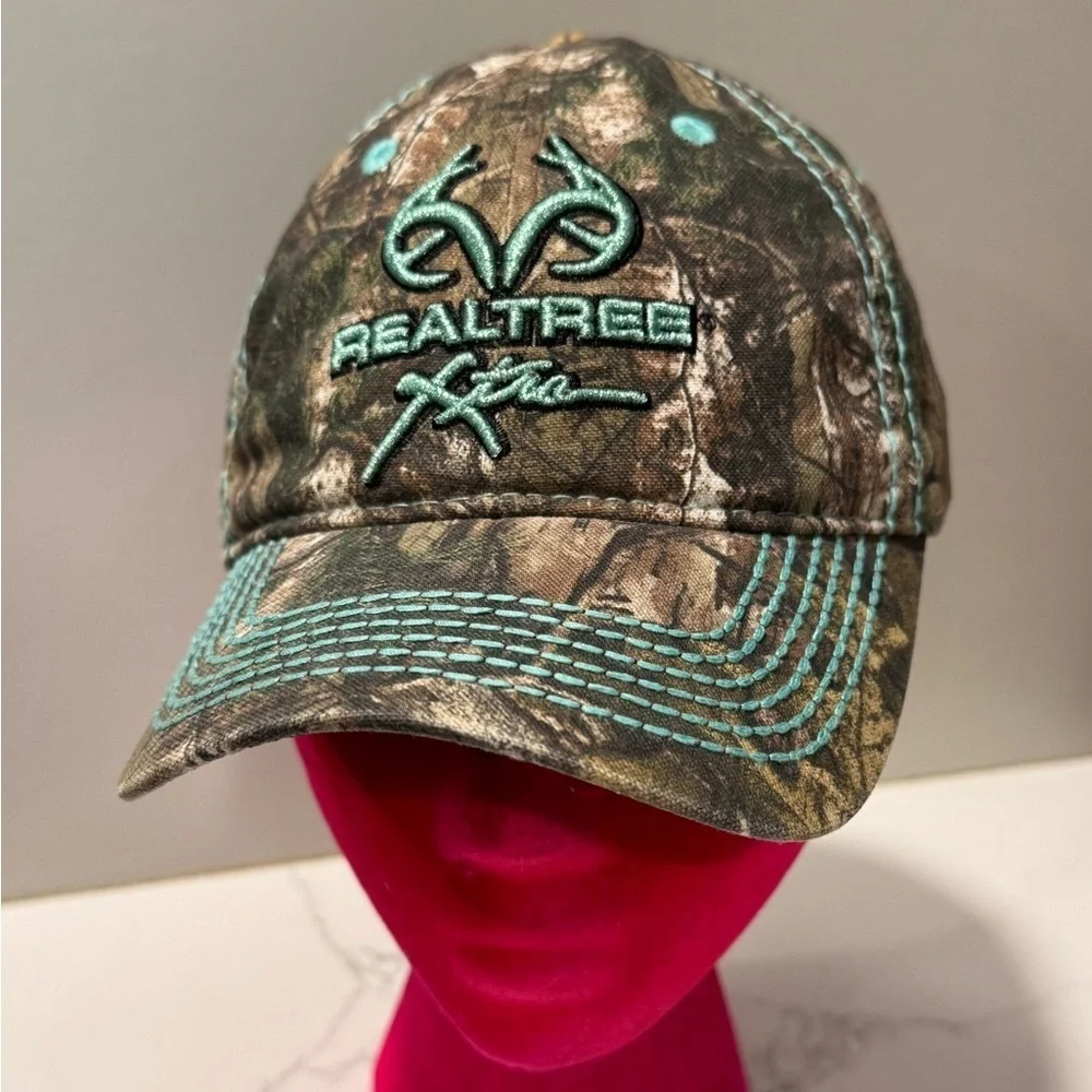 Realtree Camouflage Hat with Teal Accents
